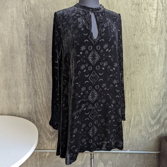 free people Black Velvet Dress-Large